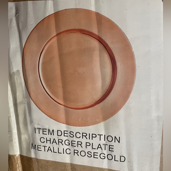 Metallic Rose Gold Plastic Charger Plates 13” - Set of 10 - Picture 2 of 2